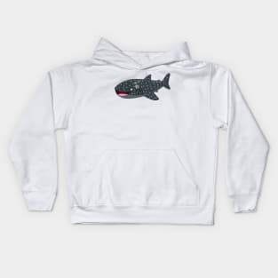 Cute whale shark happy cartoon illustration Kids Hoodie